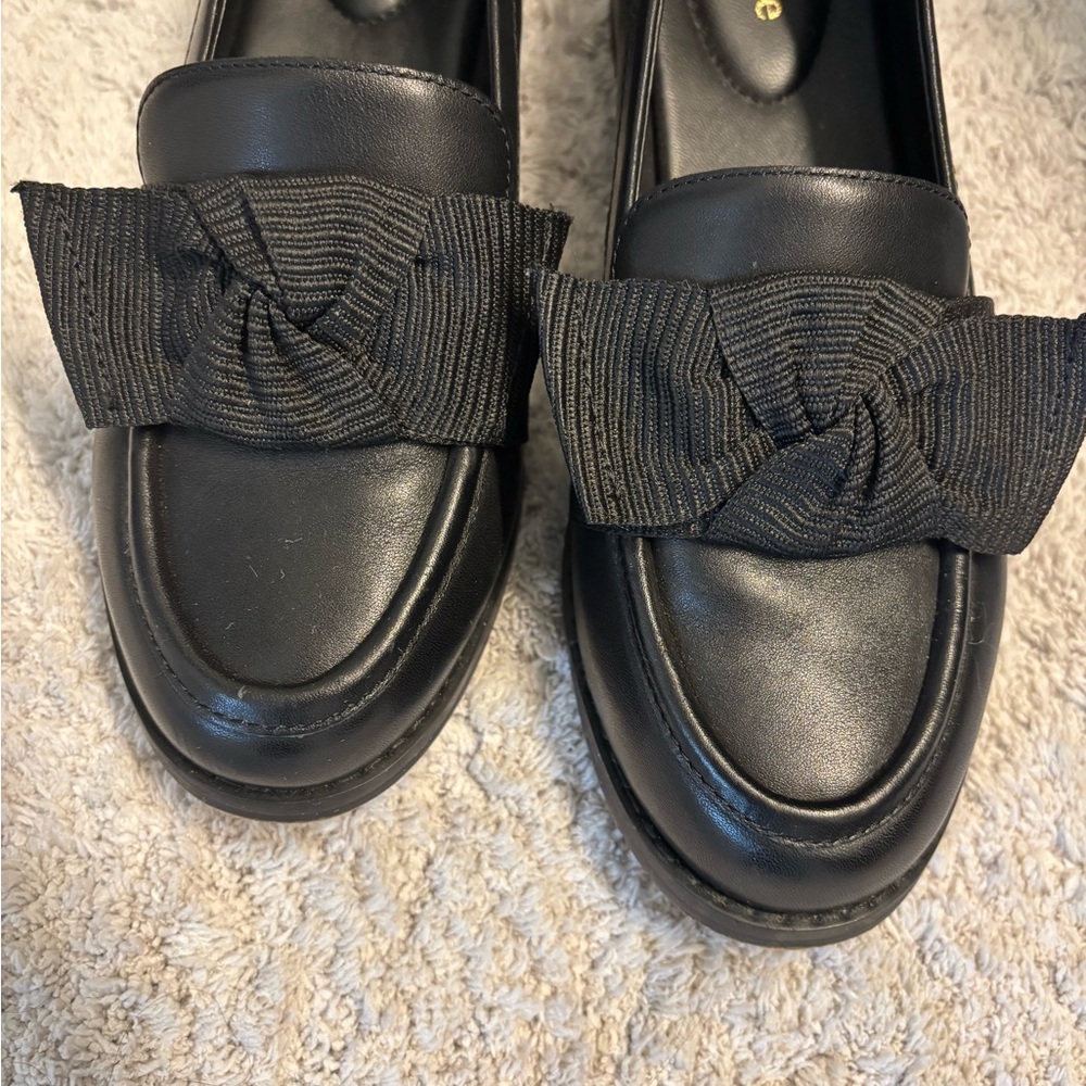 Quince Black Grosgrain Bow Loafers - Picture 7 of 11